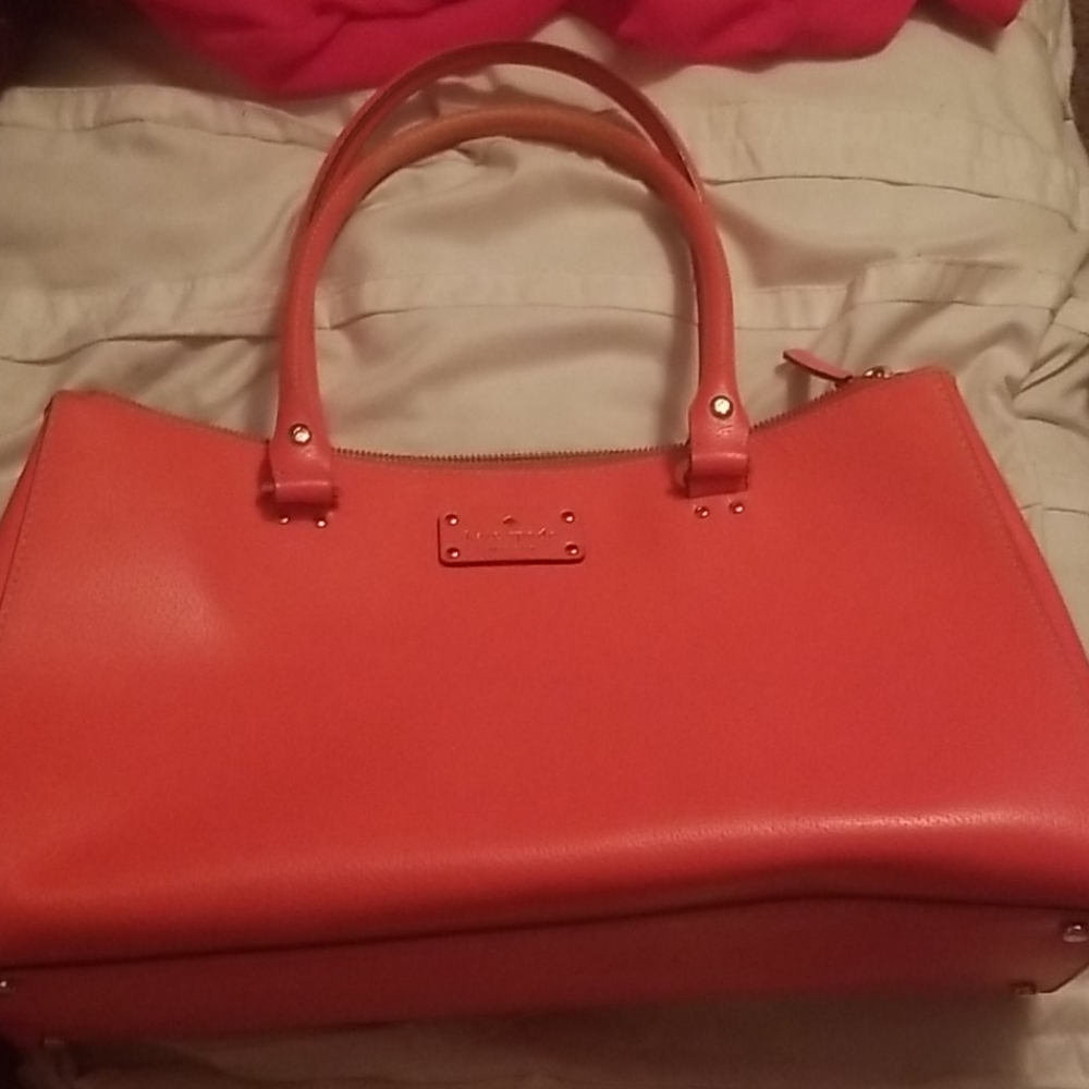 Kate Spade (neonish) orange work tote